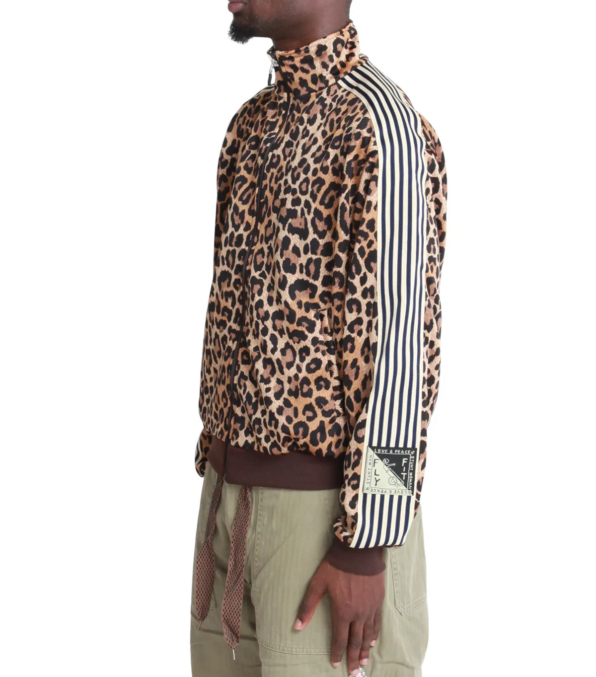 Sheer Fit Legend Fit Kapital Smooth Jersey Leopard Stant Man & Woman Track Jacket Brown