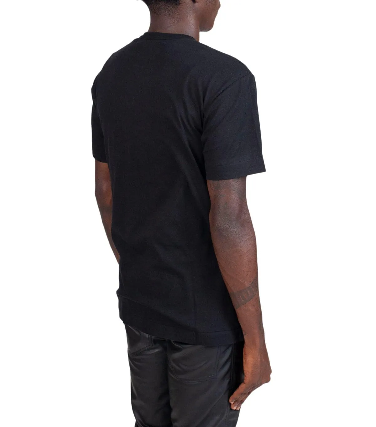 QuickDrying Material CdG PLAY Single Red Heart T-Shirt Black