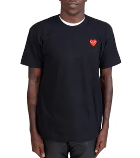 Leader Core Weather Guard CdG PLAY Single Red Heart T-Shirt Black