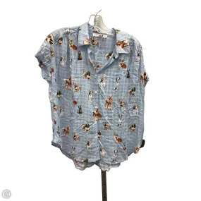 BrushedInnerLining Top Short Sleeve By Jane And Delancey In Blue, Size: S