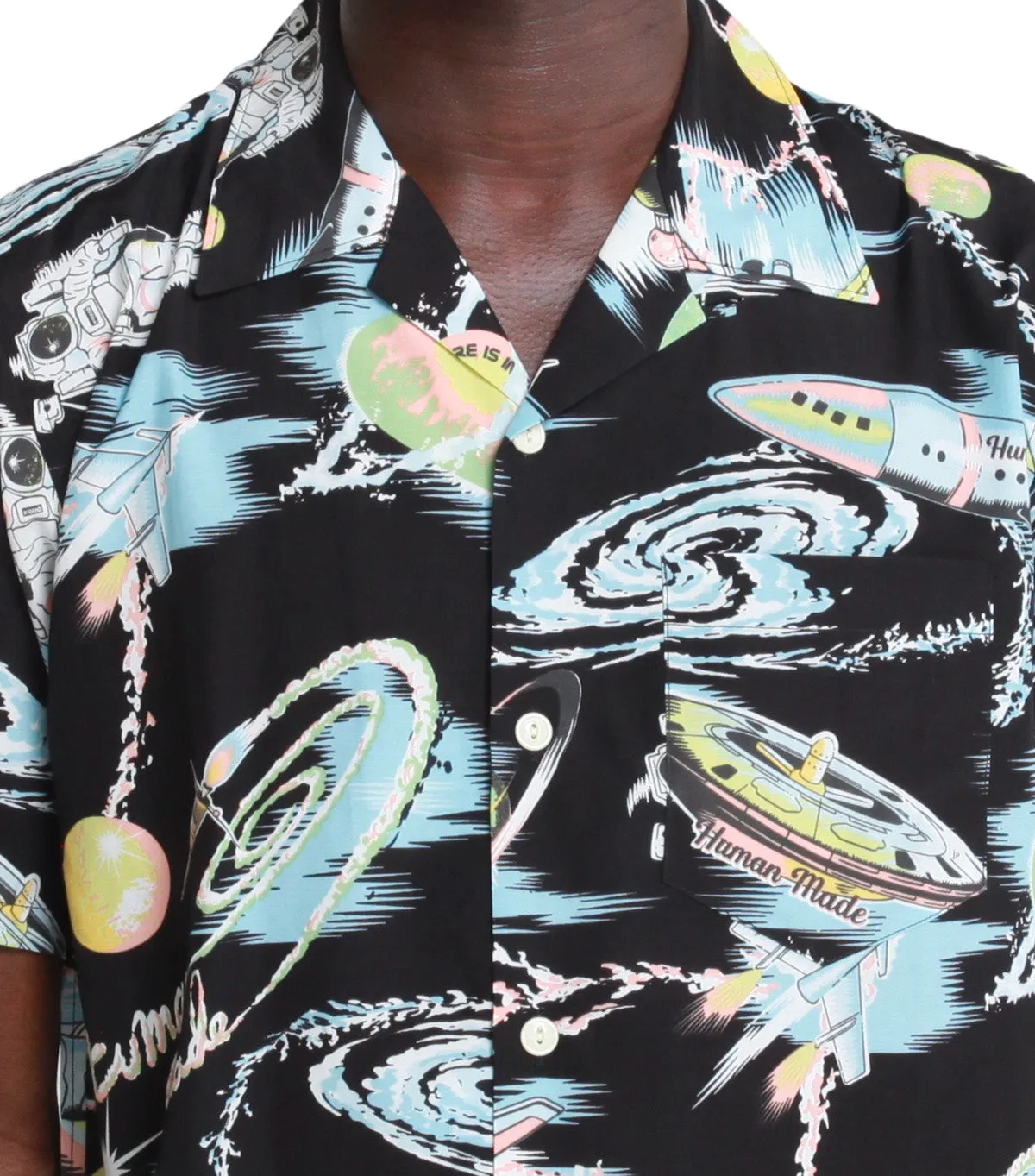 Human Made Graphic Aloha Shirt Black Swim Easy DoubleLayerReinforcement