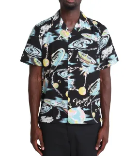 StainReleaseCoating UniversalFit Human Made Graphic Aloha Shirt Black