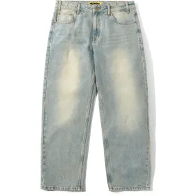 Versatile Usage smooth zipper Butter Goods Ace Denim Jeans Distressed Light Blue
