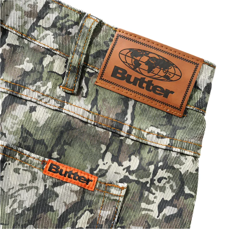 Butter Goods Bark Camo Denim Jeans Army Rounded Neck