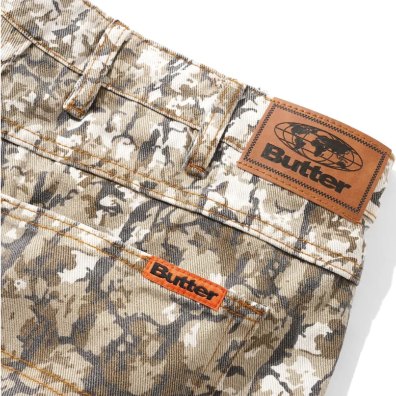 Resistant to stains Butter Goods Bark Camo Denim Jeans Tan