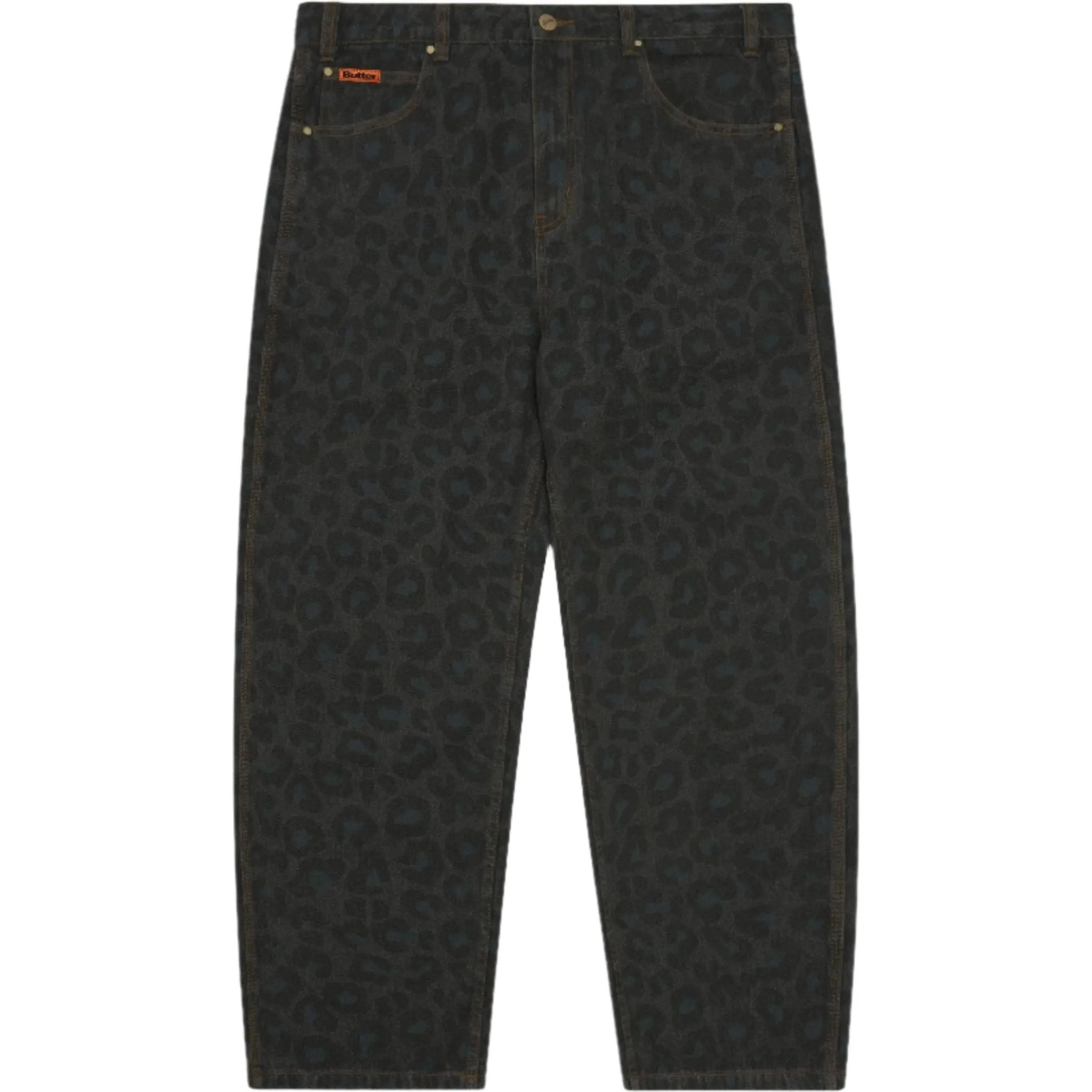 Metallic Details Butter Goods Leopard Denim Jeans Black