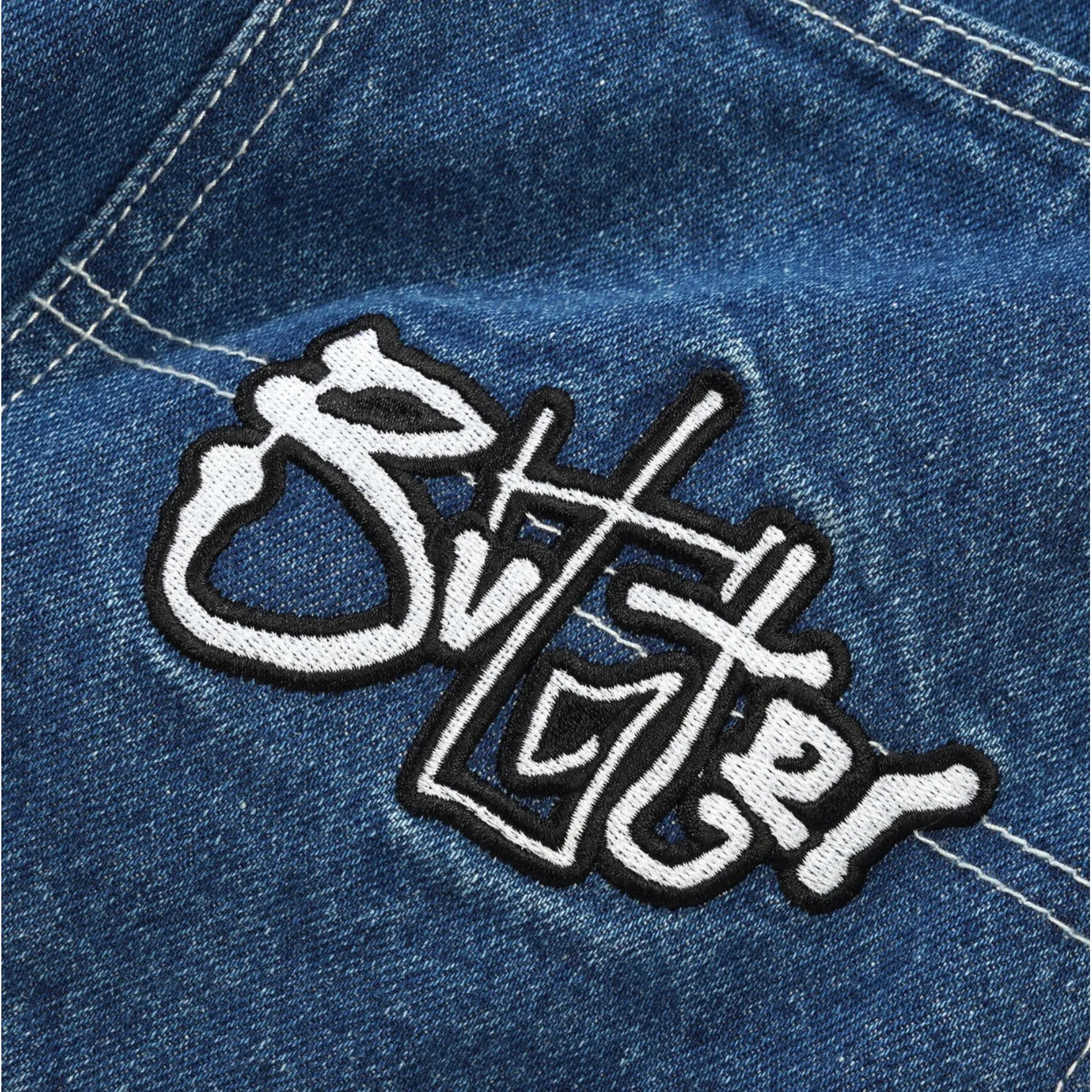 Butter Goods Scribble Denim Jeans Mid Blue Color-Fast