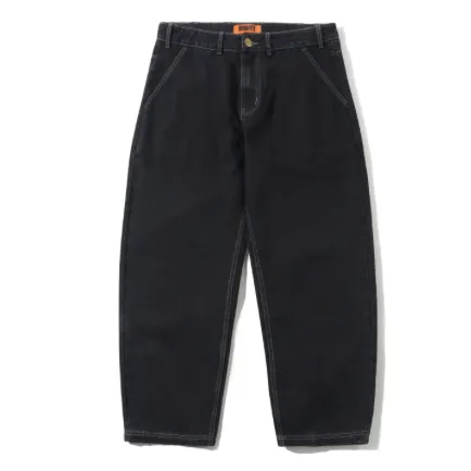 Square Neck Cotton Butter Goods Scribble Denim Washed Black
