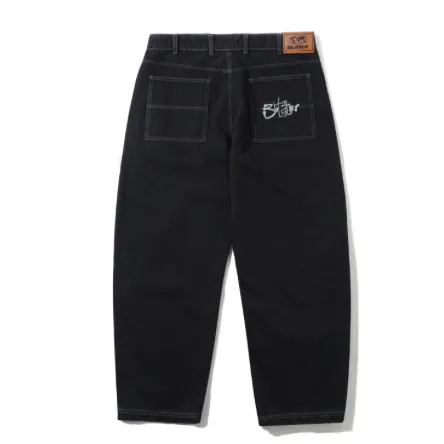 Butter Goods Scribble Denim Washed Black double - stitched Designer