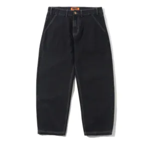 Square Neck Cotton Butter Goods Scribble Denim Washed Black