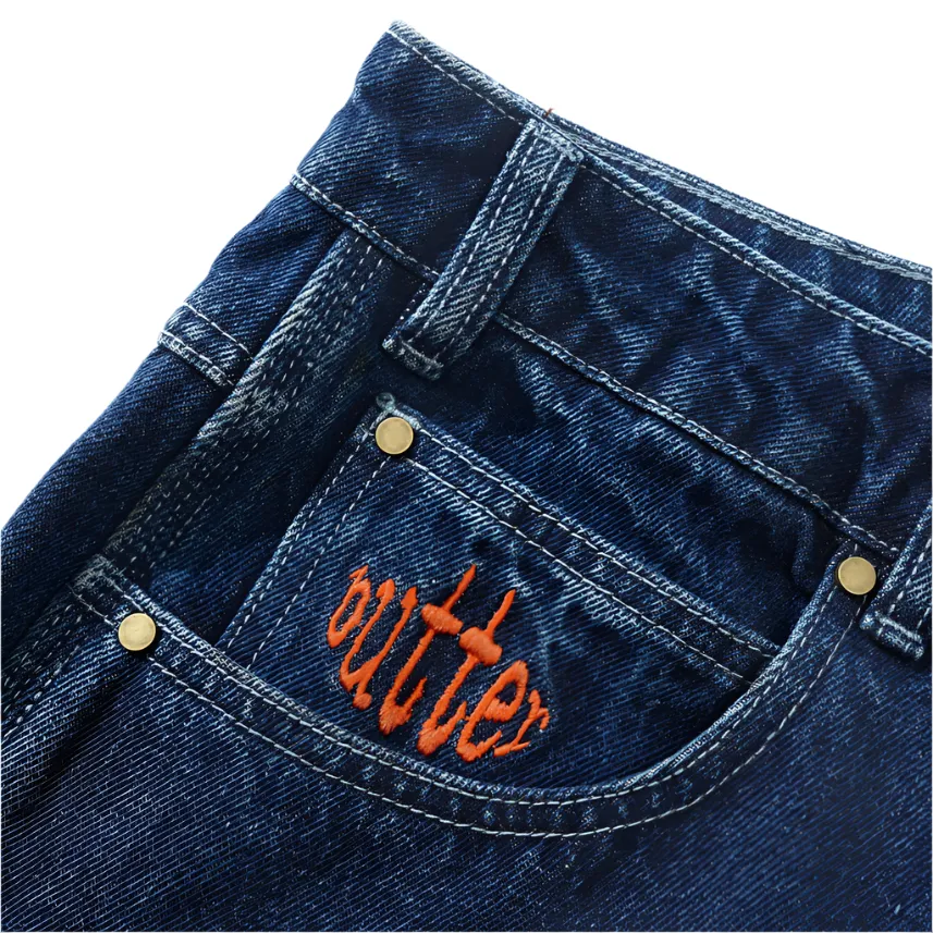 Butter Goods Spider Denim Jeans DRK Indigo Water Resistant Printing