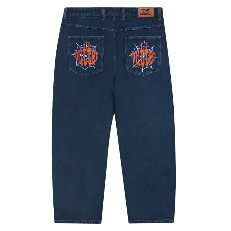 Butter Goods Spider Denim Jeans DRK Indigo Gathered