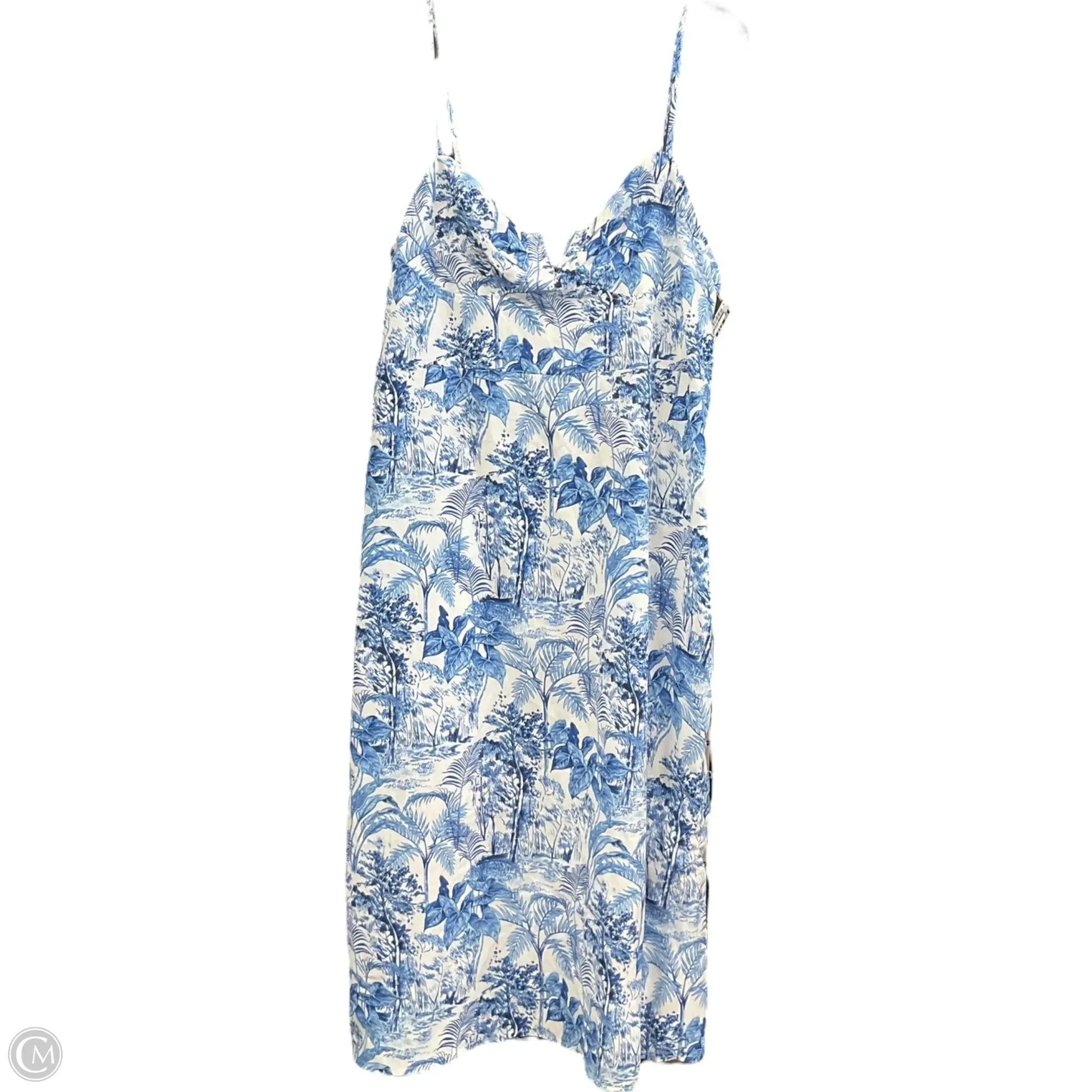 Chic Spirit Dress Casual Midi By Clothes Mentor In Blue & White, Size: 3x
