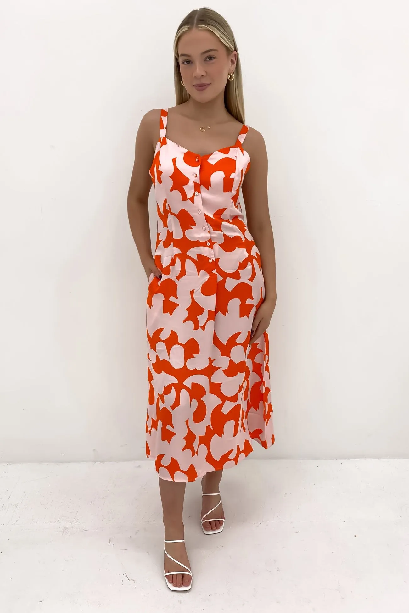 Modern Edge Calypso Dress Calypso Print Orange