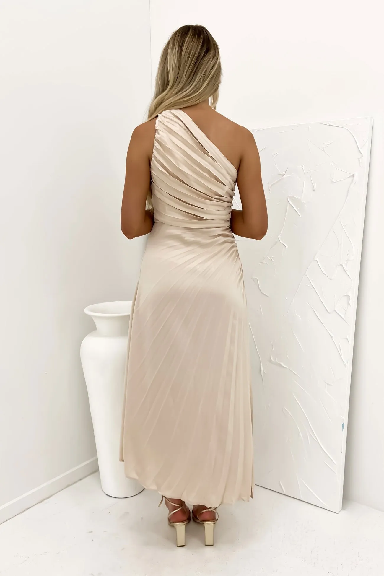 Caralee Midi Dress Champagne Flexible Comfort Fall Style