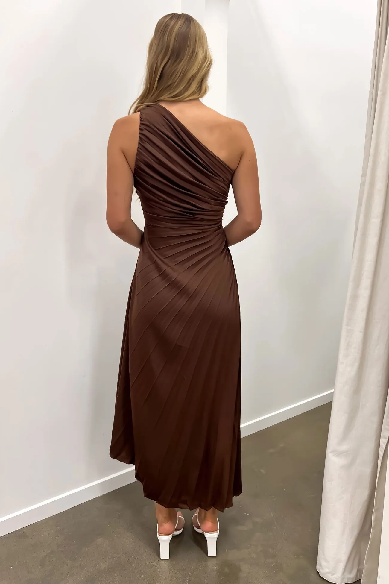 Caralee Midi Dress Chocolate Elegant Mature