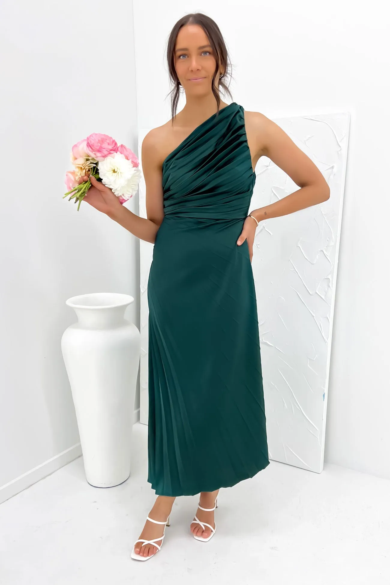 Soft Stretch Caralee Midi Dress Emerald