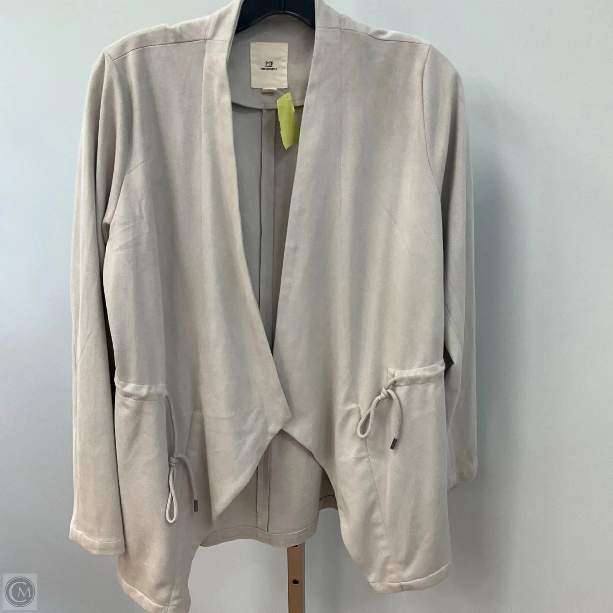 TemperatureRegulating Power Vibe Cardigan By Thread And Supply In Taupe, Size: M