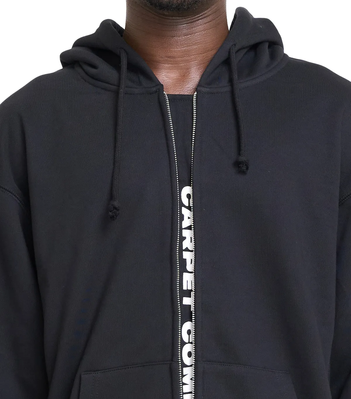 Carpet Company Fake Zip Hoodie Black MinimalistStyle temperature regulation