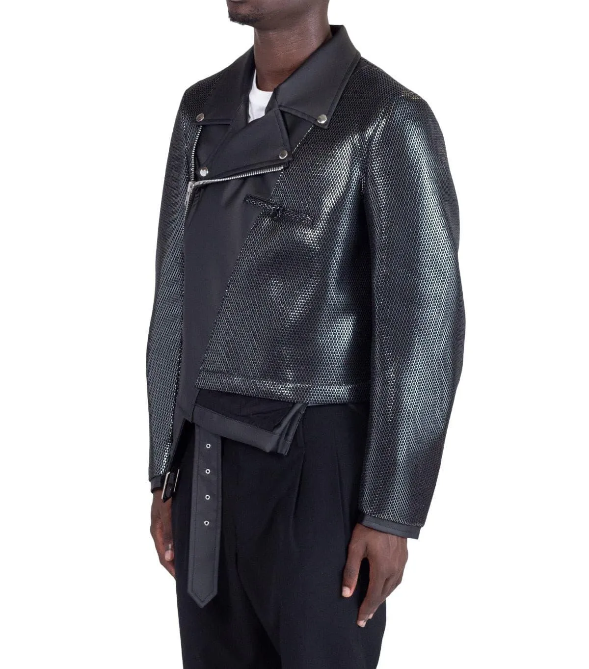 Vacation Mood Ship Glow CdG Homme Plus Leather Jacket Black