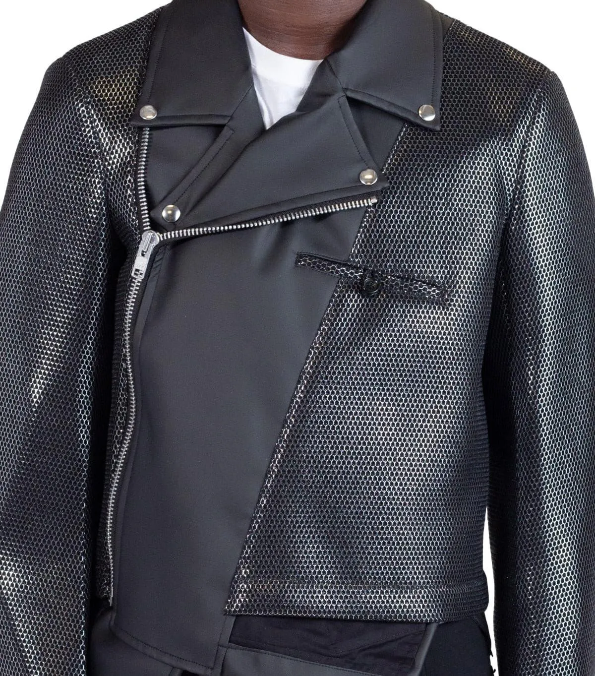 CdG Homme Plus Leather Jacket Black SnagFree Fabric AntiBacterialTreatment