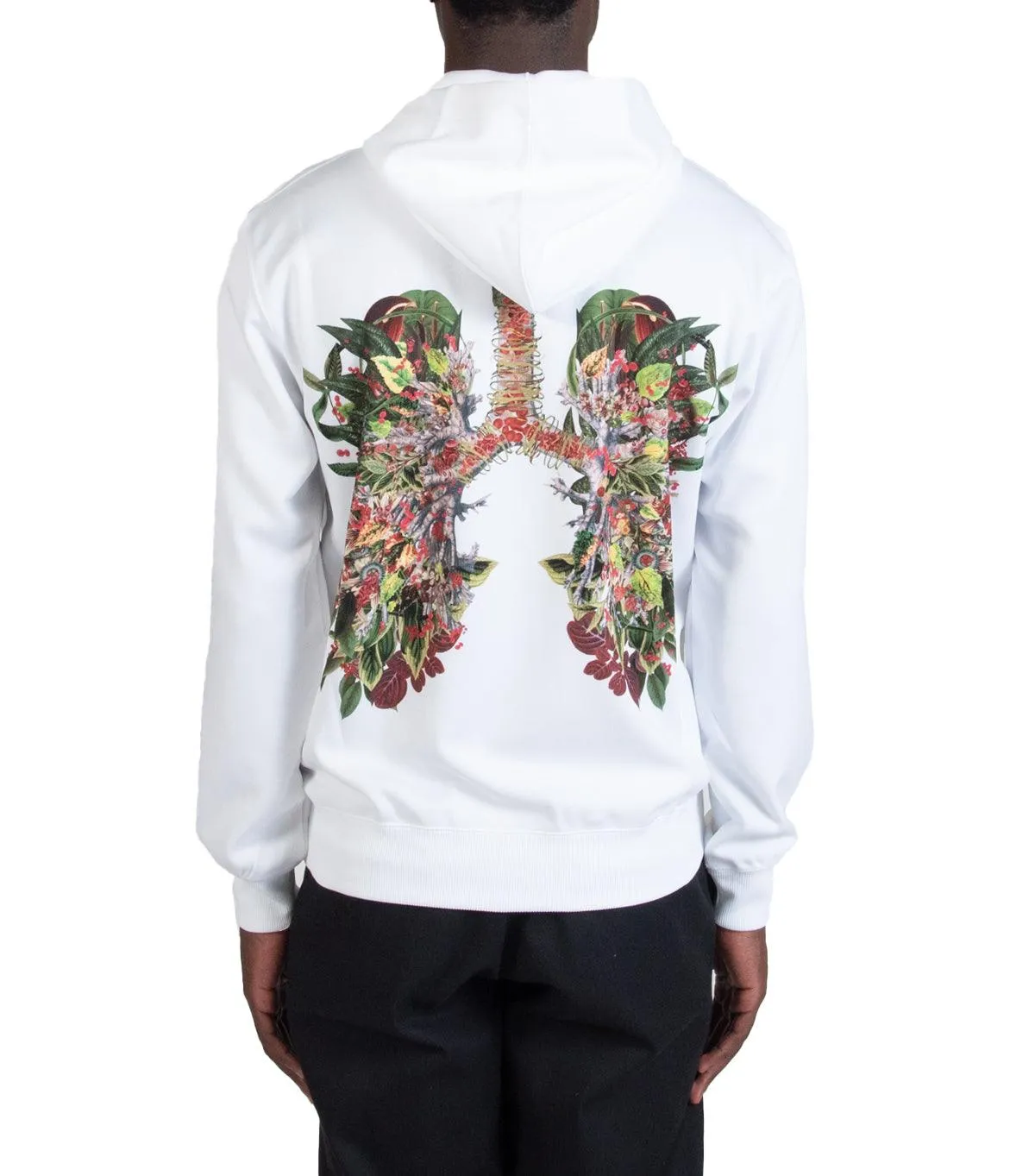 CdG Homme Plus Lungs Hoodie White Light Flow Clear Mind