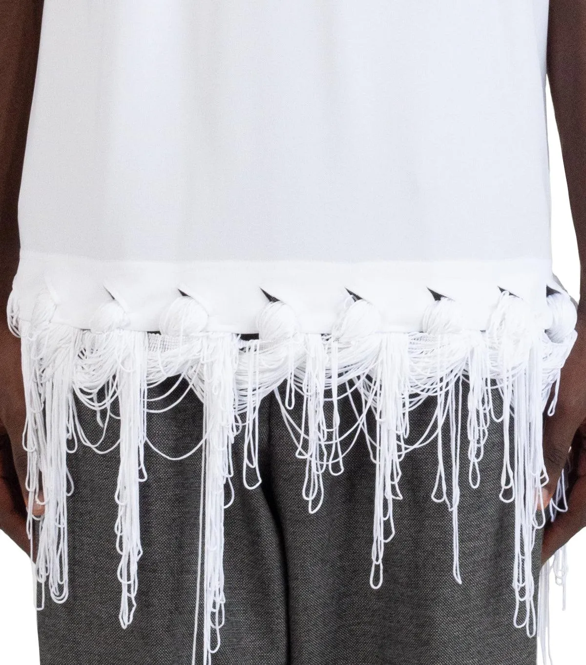 CdG Homme Plus T-Shirt White AdjustableWaist