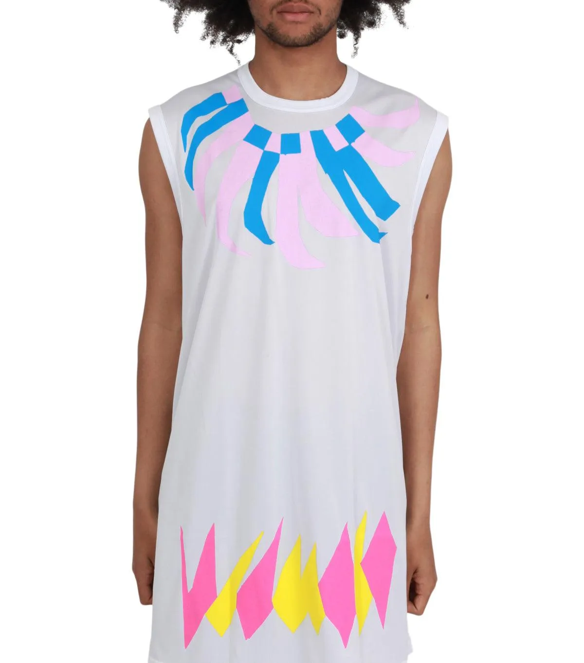 CdG Homme Plus Tank Top White Multi Pearl Tone