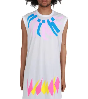 CdG Homme Plus Tank Top White Multi Pearl Tone