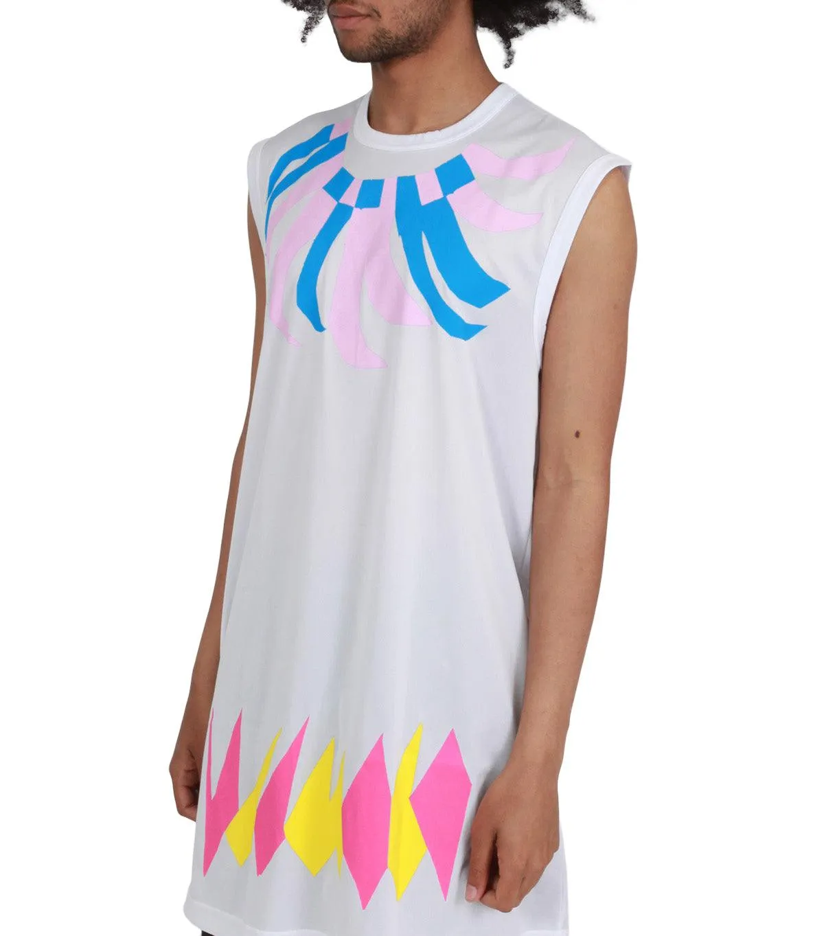 CdG Homme Plus Tank Top White Multi Travel Light
