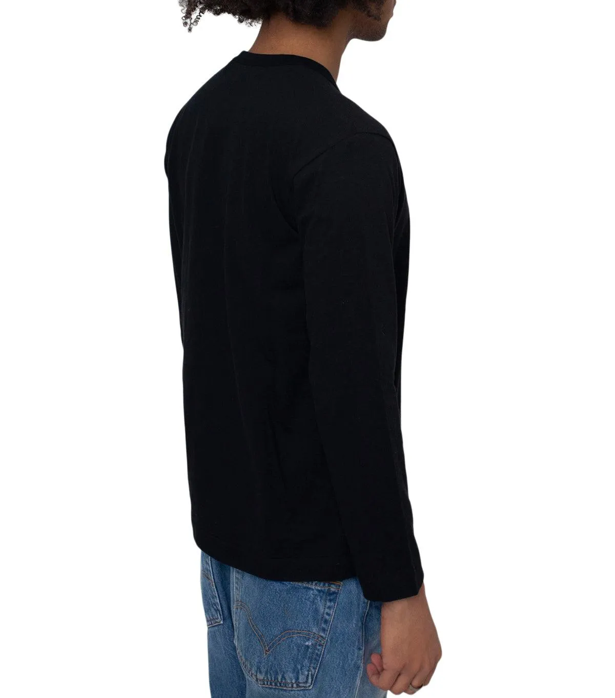 CdG PLAY Red Heart Long Sleeve T-Shirt Black Power Vibe