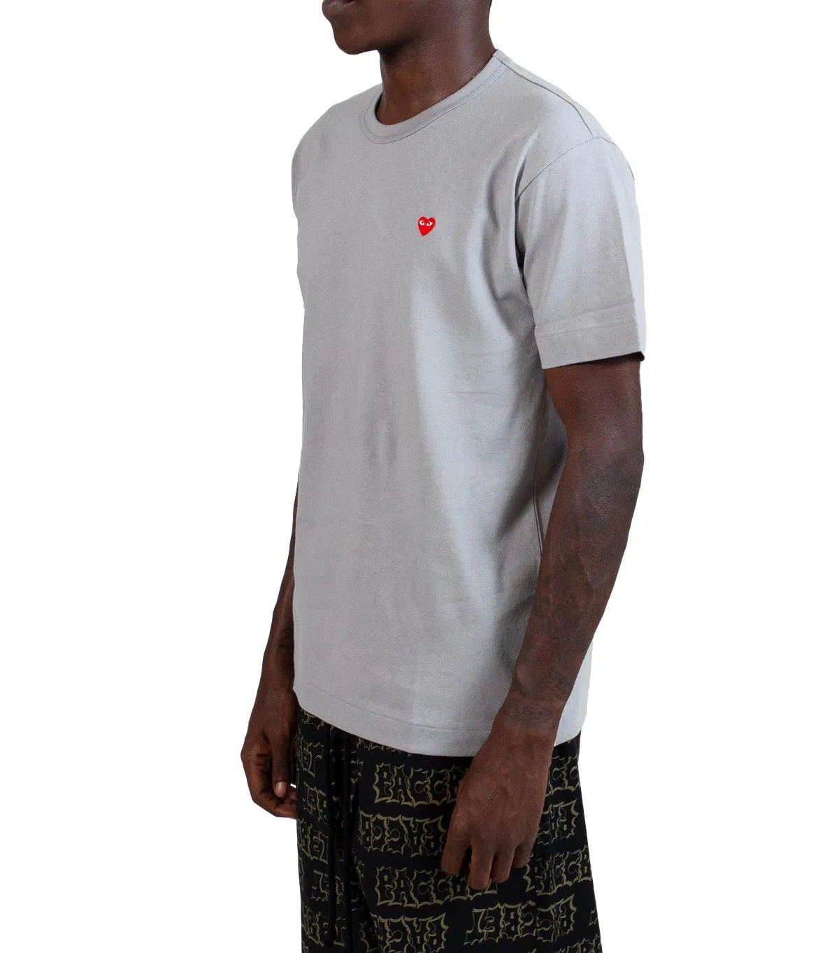 Durable Reinforcements CdG PLAY Small Red Heart T-Shirt Grey