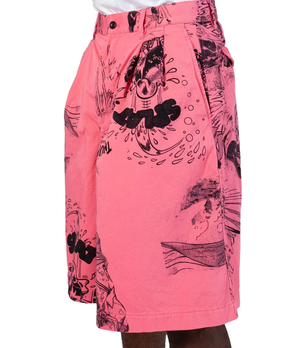 CdG SHIRT Graphic Shorts Pink RecycledPolyester Sun shield