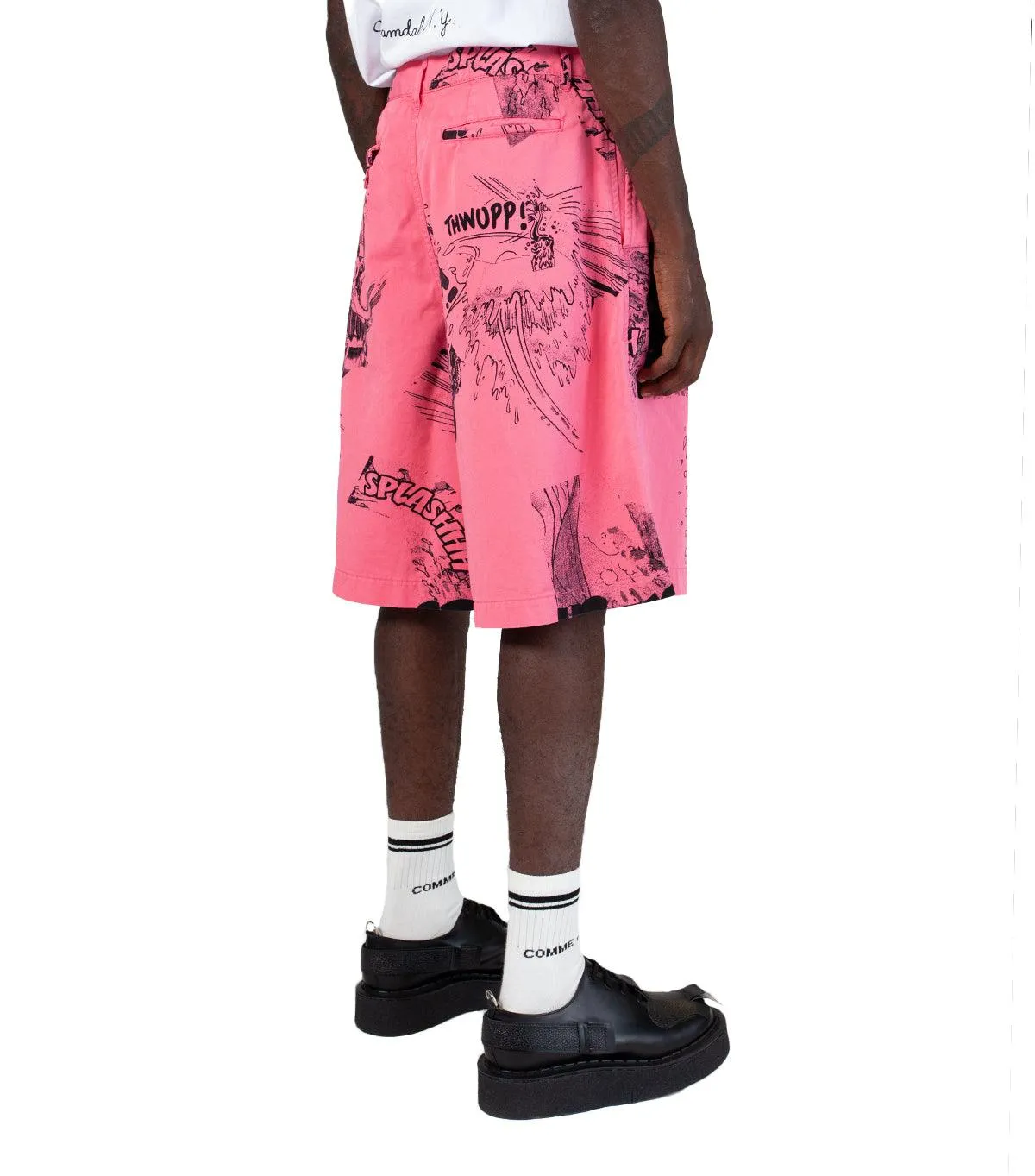 CdG SHIRT Graphic Shorts Pink Seamless construction BreathableMesh