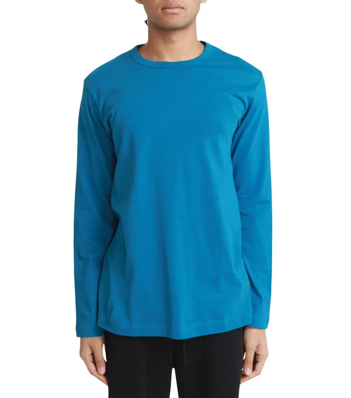 Cool Nylon Beauty Glow CdG SHIRT Rear Logo Long Sleeve T-Shirt Blue