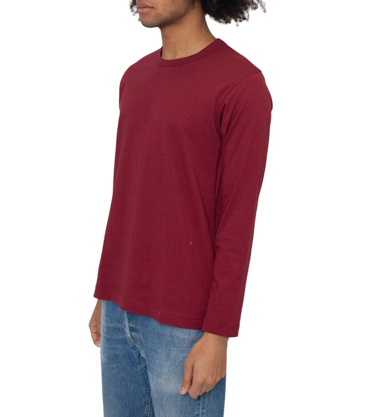 Tech Edge CdG SHIRT Rear Logo Long Sleeve T-Shirt Burgundy