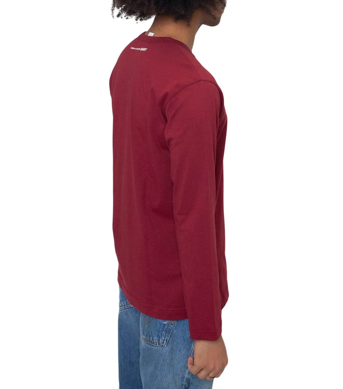 CompactFold Coastal Chic CdG SHIRT Rear Logo Long Sleeve T-Shirt Burgundy