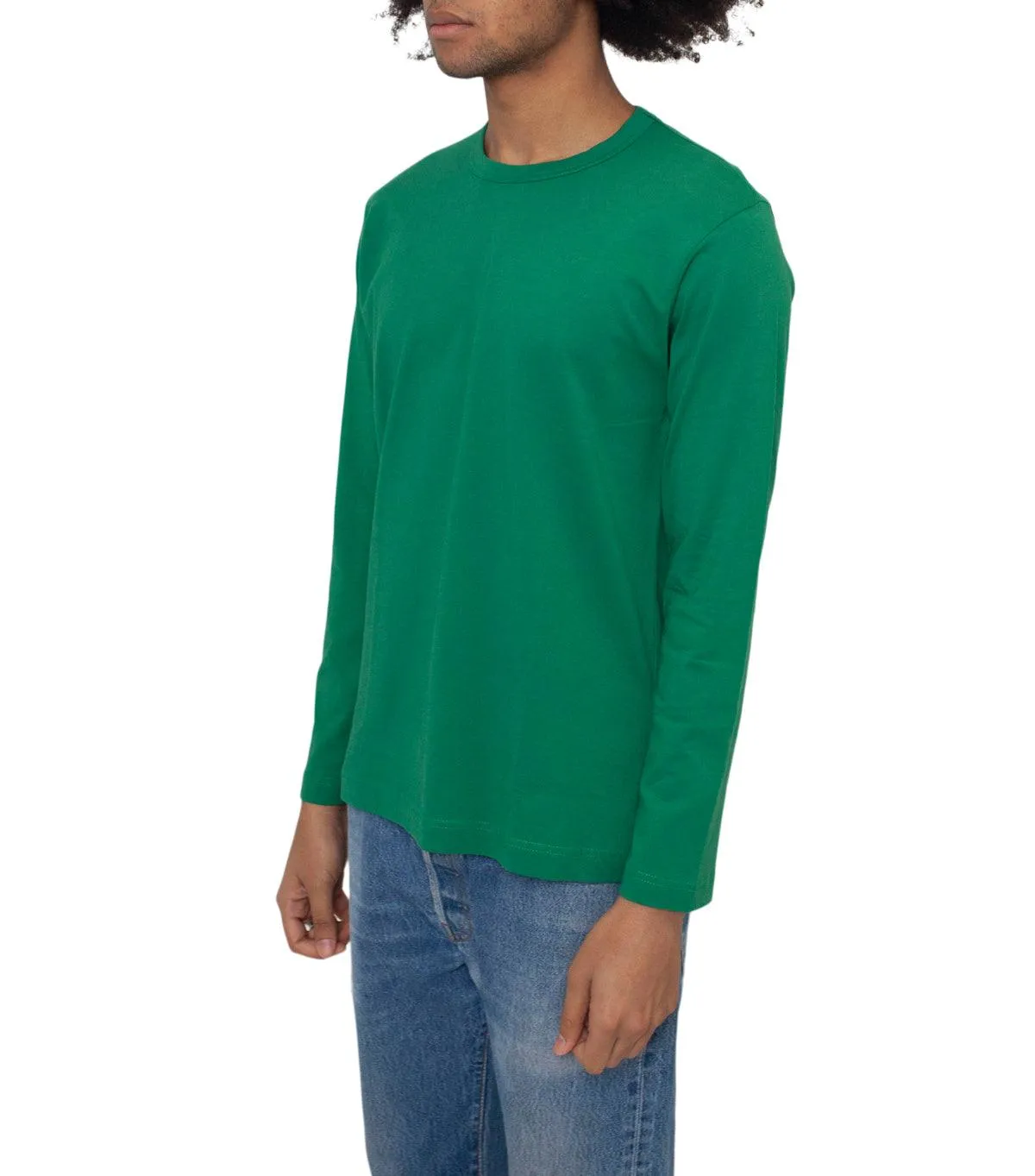 CdG SHIRT Rear Logo Long Sleeve T-Shirt Green ShockAbsorbent Padding Clear Glow