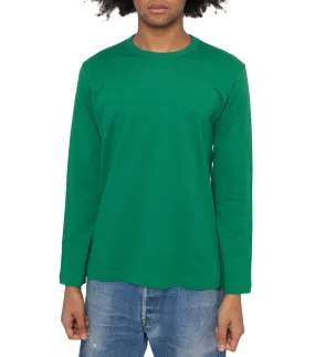 CdG SHIRT Rear Logo Long Sleeve T-Shirt Green Sequin Glow HighVisibility