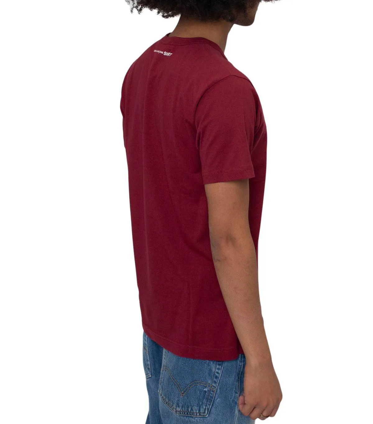 StainlessZippers Street Glow CdG SHIRT Rear Logo T-Shirt Burgundy