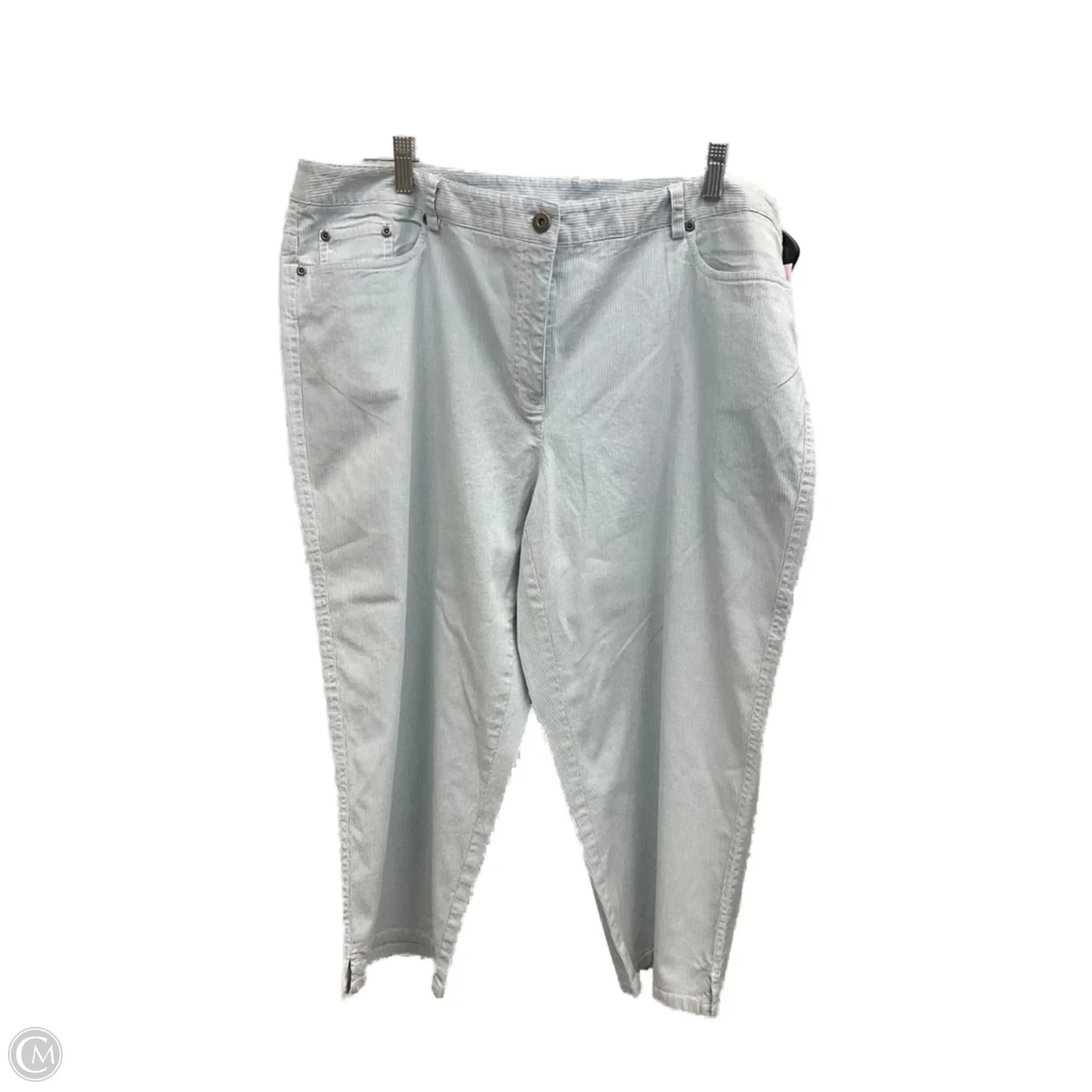 Wonder Fit Japan Neat Pants Cropped By Rafaella In Striped Pattern, Size: 18