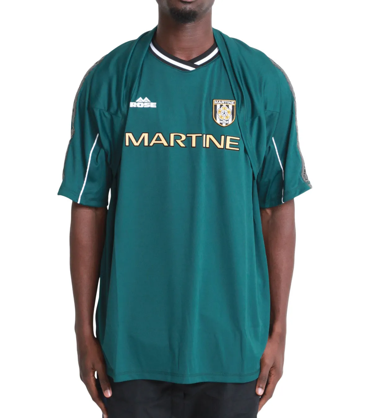 Martine Rose Celebration Football Top Green BiasCut Trims