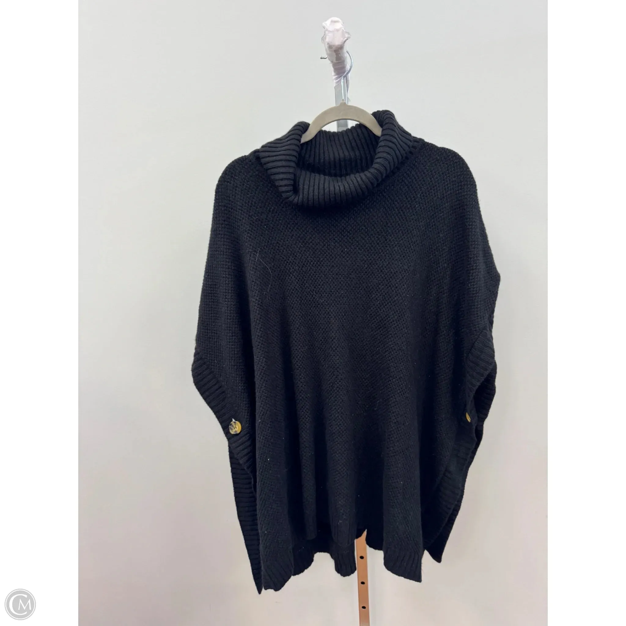 Daily Use Poncho By Loft In Black, Size: M