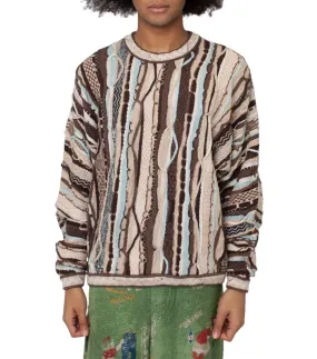 Kapital 7G Knit Gaudy Crew Sweater Brown Loose Fit QuickDryDesign