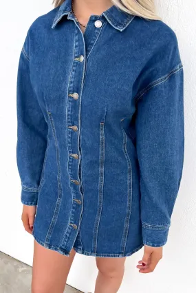Jacky Denim Mini Dress Indigo Tall Fit Cozy Style