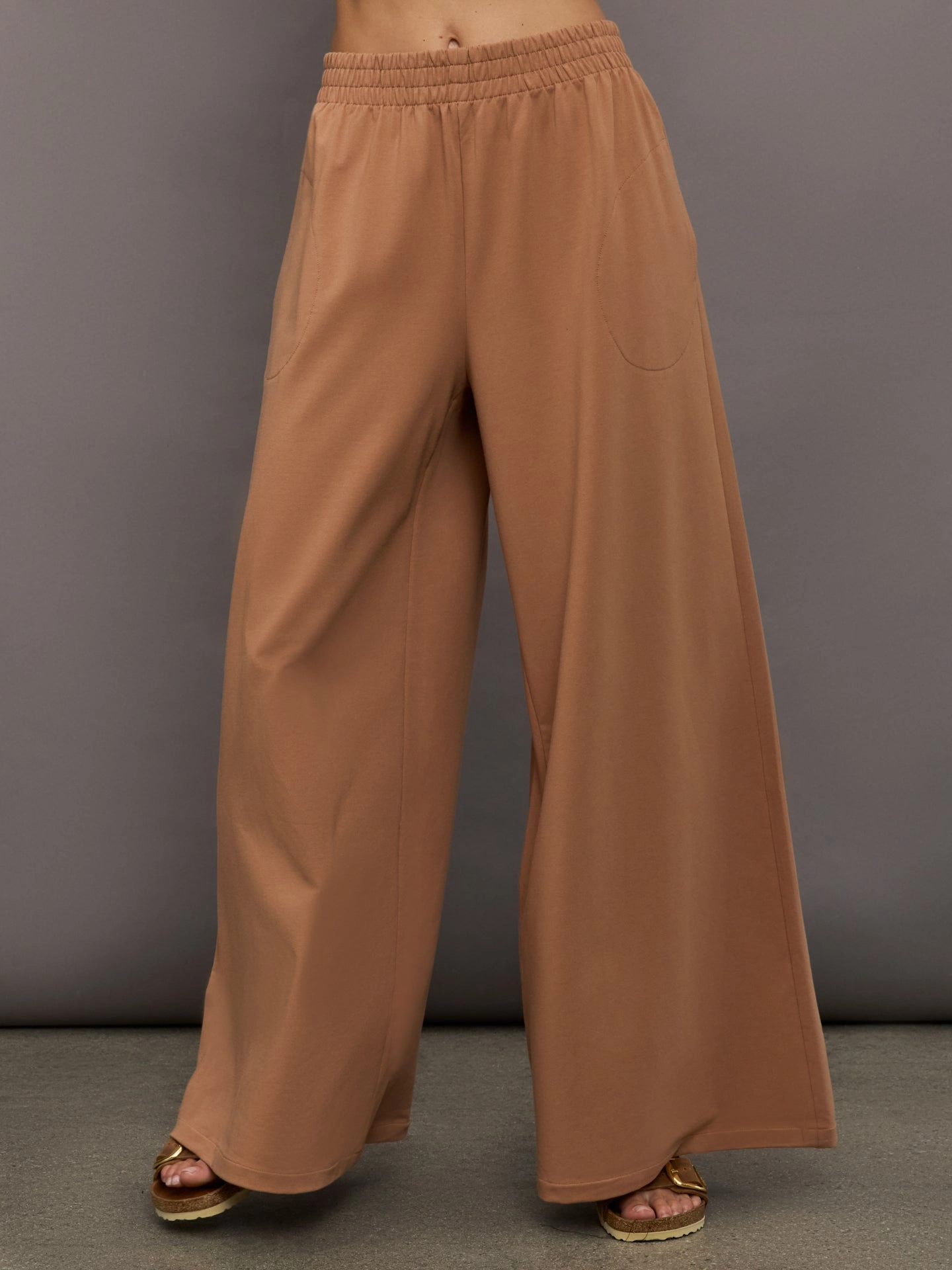 Multi Directional Stretch Boyfriend Elephant Sweatpants - Cappuccino