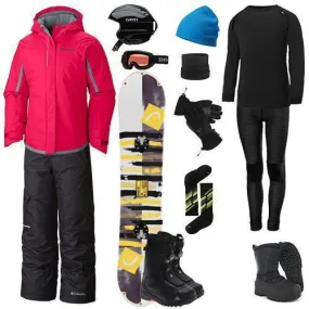 casual fun Columbia The Works Package w/ Bibs - Girl's Snowboard