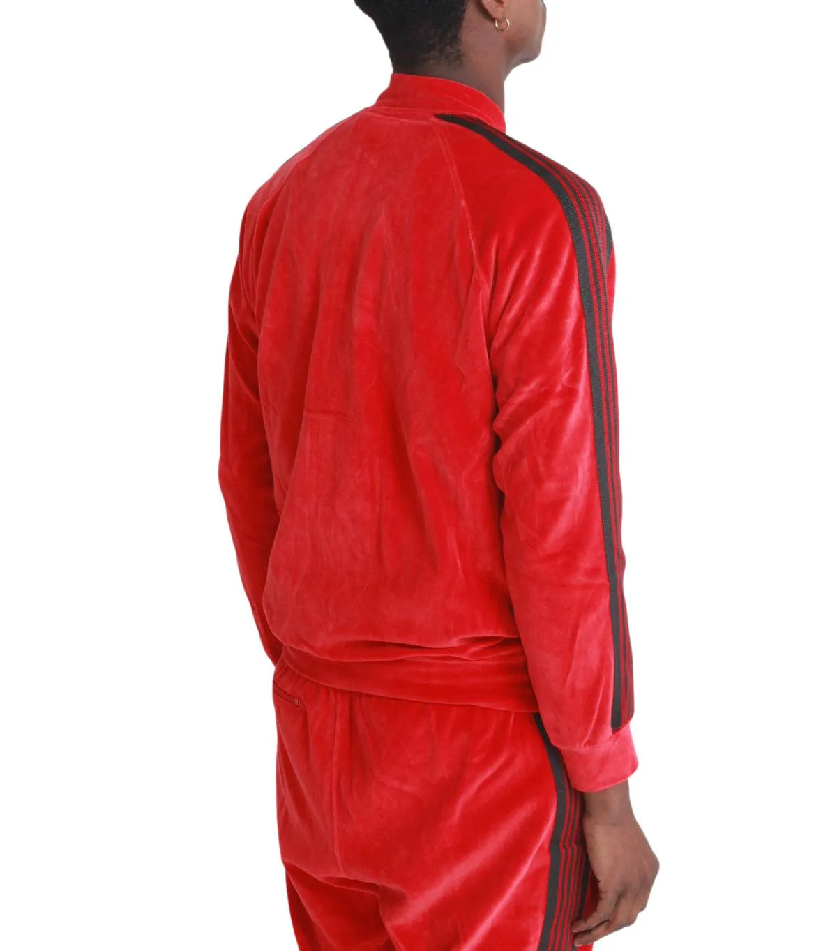 Needles R.C. Track Jacket Velour Red Durable Construction Sustainable production