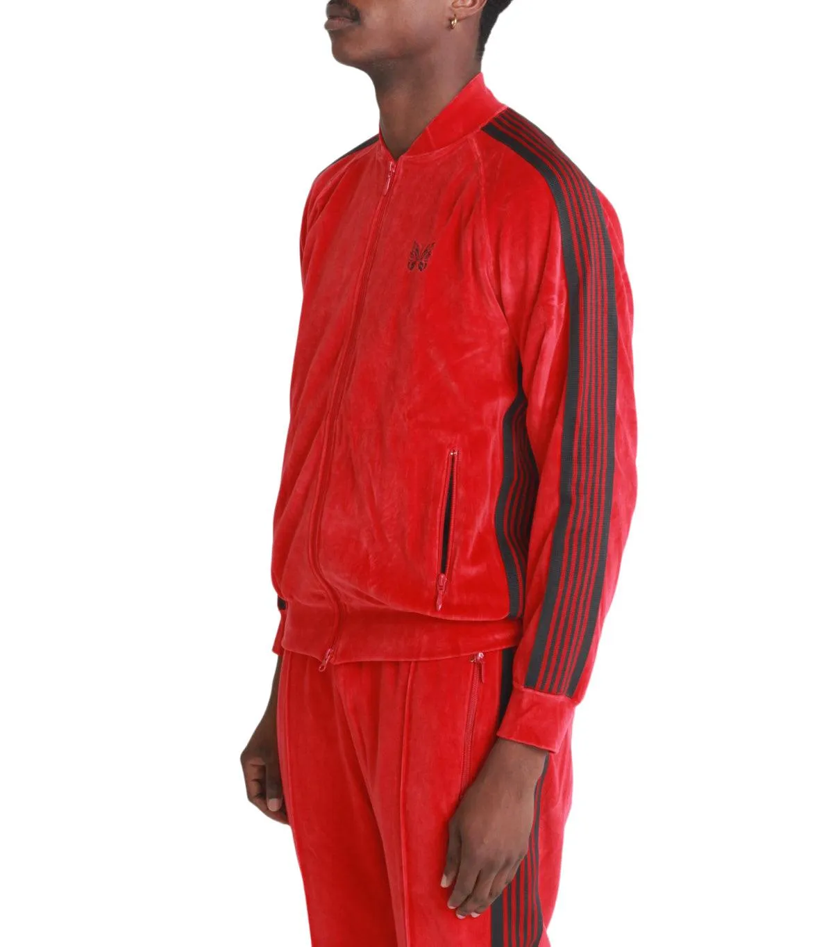 Holiday Ease Needles R.C. Track Jacket Velour Red