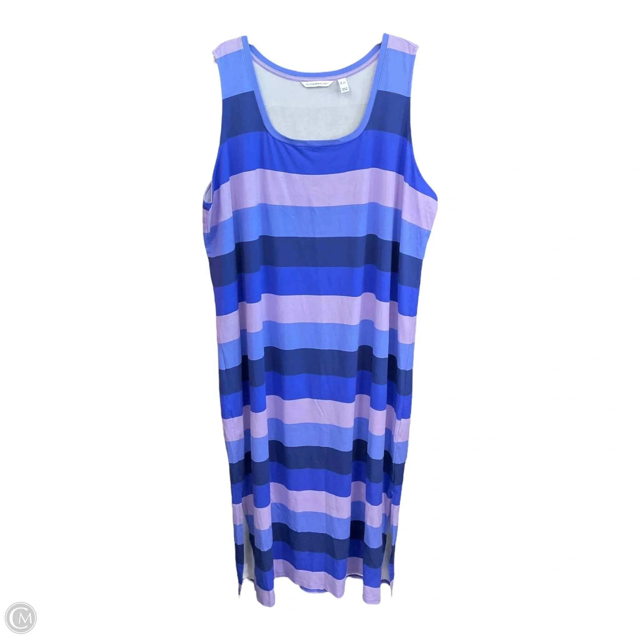 V Neckline Dress Casual Maxi By Isaac Mizrahi Live Qvc In Multi-colored, Size: 3x